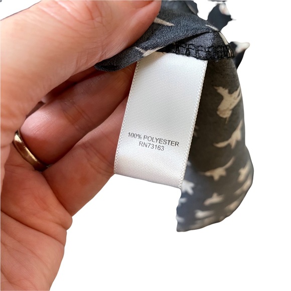 Spense Black Hummingbird Button Down Shirt Dress Knee Length Size S - Picture 8 of 9